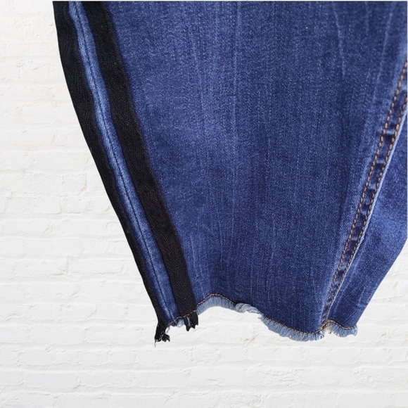 Love & Legend blue jeans with raw hem and double black stripe on leg - Picture 8 of 11